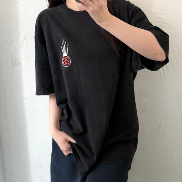 Stussy 스투시 블랙컬러 프린팅 티셔츠