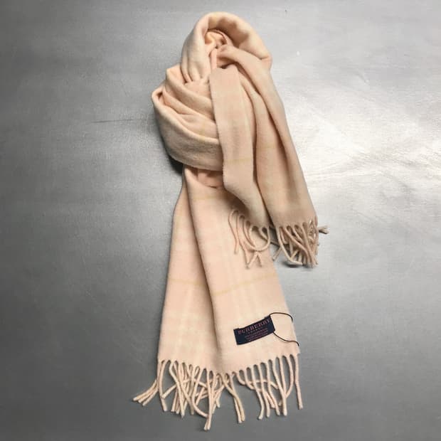 버버리 정품 램스울 머플러 핑크