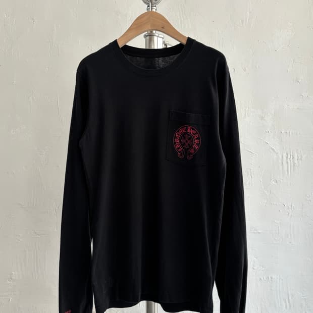 Chrome Hearts 크롬하츠 레드 홀스슈 로고 스태프 롱슬리브