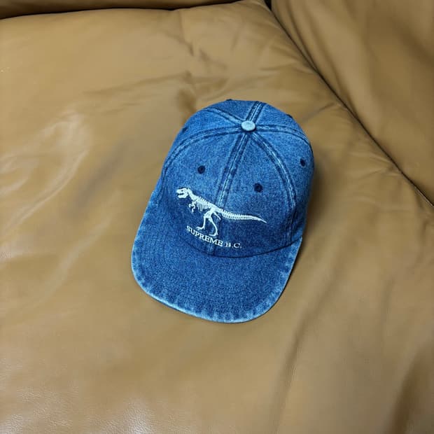 Supreme 슈프림 쥬라기 워시드 데님 6패널 볼캡 모자 (Denim)