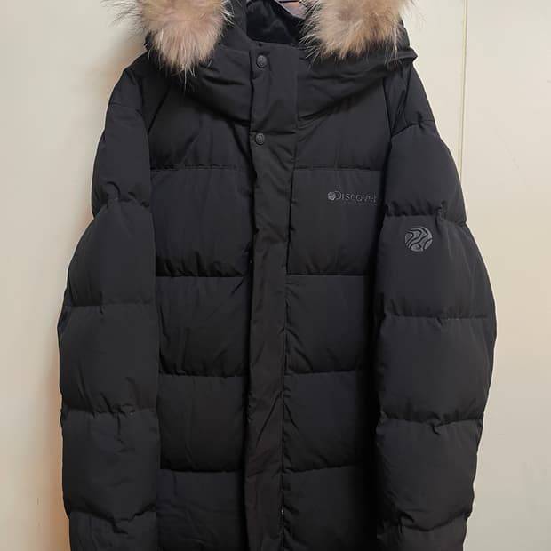 디스커버리 너구리털 덕다운 롱패딩