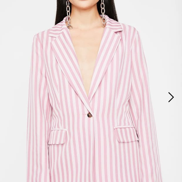 옐로우 스트라이프 블레이저