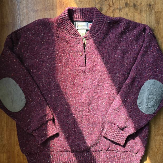 빈티지 버건디 니트 L 