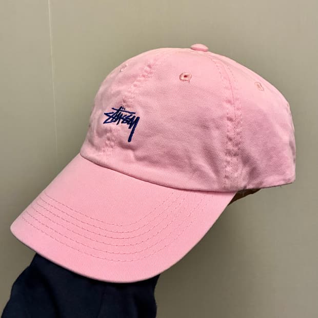 (S/F)Stussy 스투시 베이직 스탁 로우 프로파일 볼캡 모자 핑크