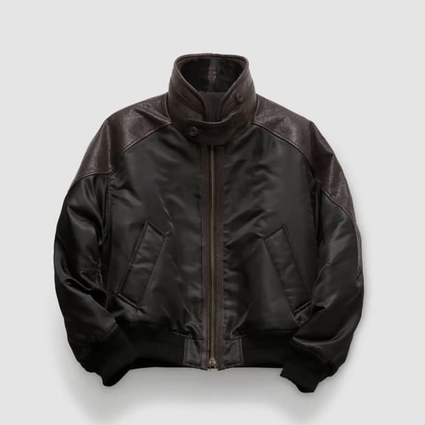 쿠어 하이넥 시어링 믹스드 MA-1 점퍼 XL 새상품