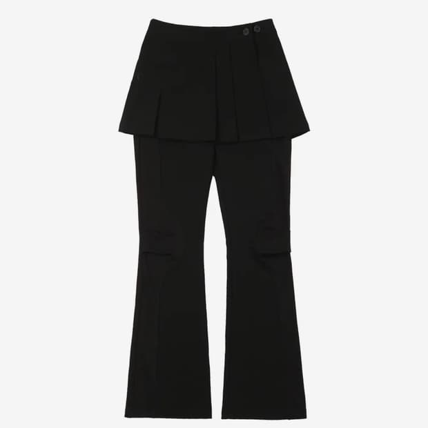 오호스 2-way Pleats Skirt Pants / Black 1