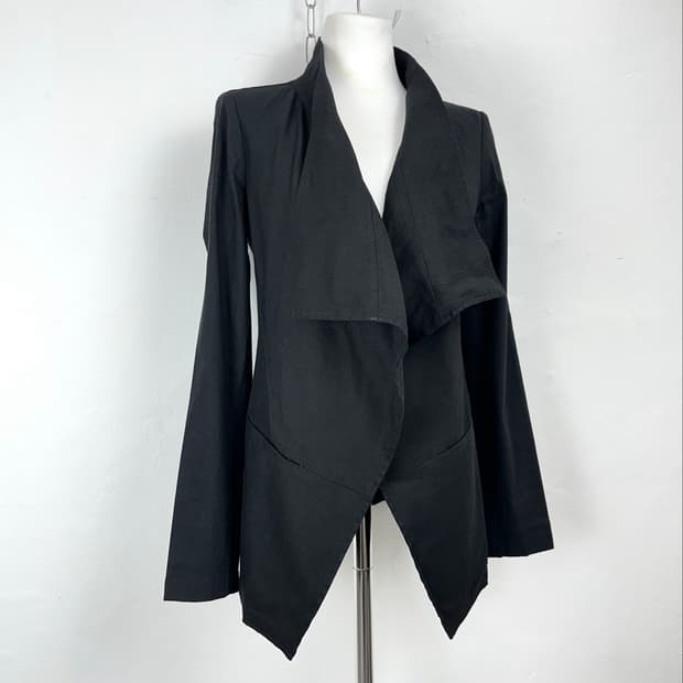 DKNY Pure Black Draped Open Jacket  DKNY