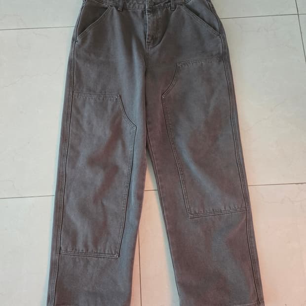 토피와이드 밤색 데님 팬츠 34