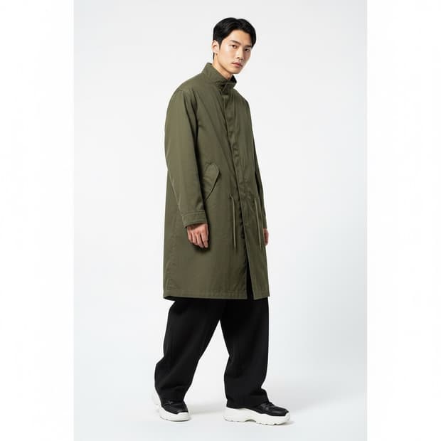 Parcmento M65 피쉬테일 롱 야상 카키 (오버핏)