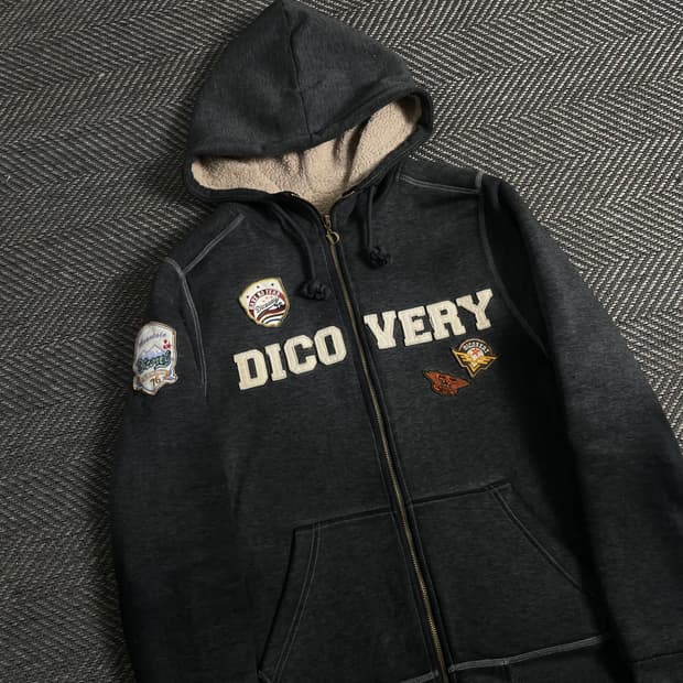 디스커버리 y2k 양털 후드집업 y 3809