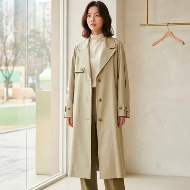 마뗑킴 롱 트렌치 코트 ~F 오버핏