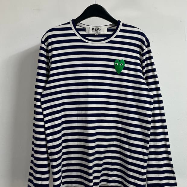 꼼데가르송 우먼스 스트라이프 롱슬리브 긴팔티 (on.568) 