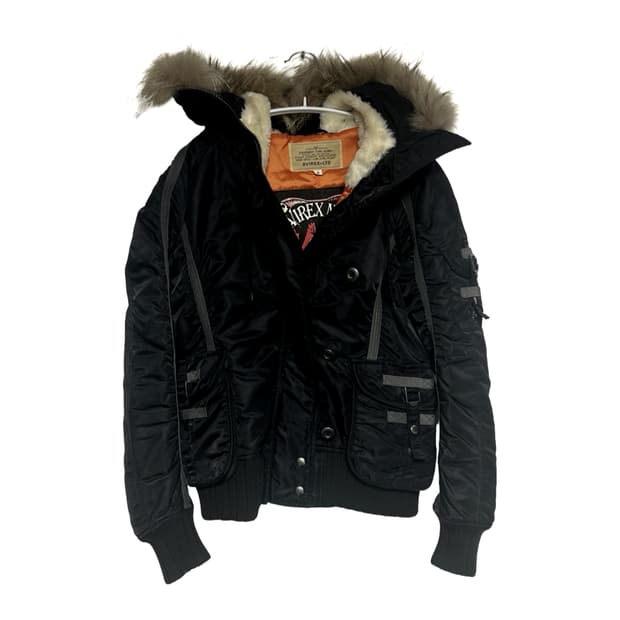 아비렉스 블랙 퍼 후드자켓