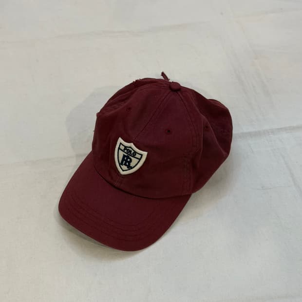 90s 폴로 랄프로렌 방패로고 패치 볼캡 버건디