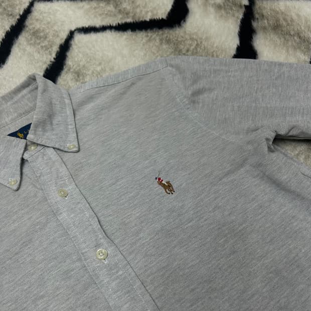 [S]폴로랄프로렌 니트 옥스포드 셔츠/그레이