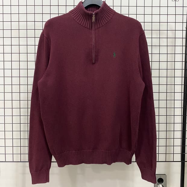 폴로 랄프로렌 신형 반집업 니트 버건디