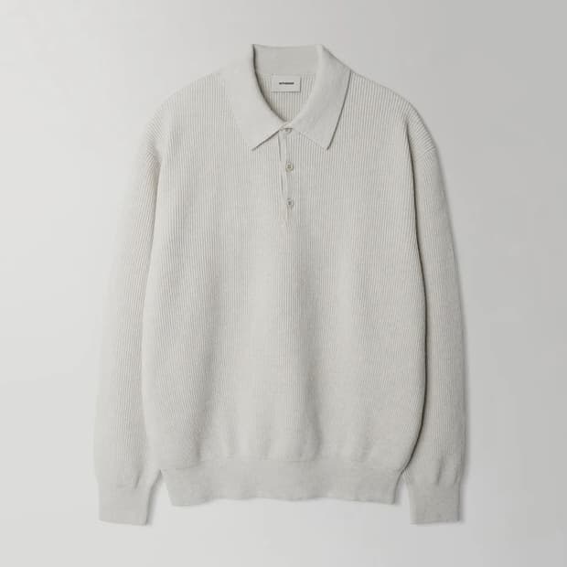 [3] 인더로우 울 코튼 립 니트 폴로 샌드멜란지