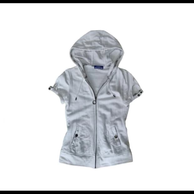 버버리 블루라벨 반팔 후드집업 딱붙핏 y2k