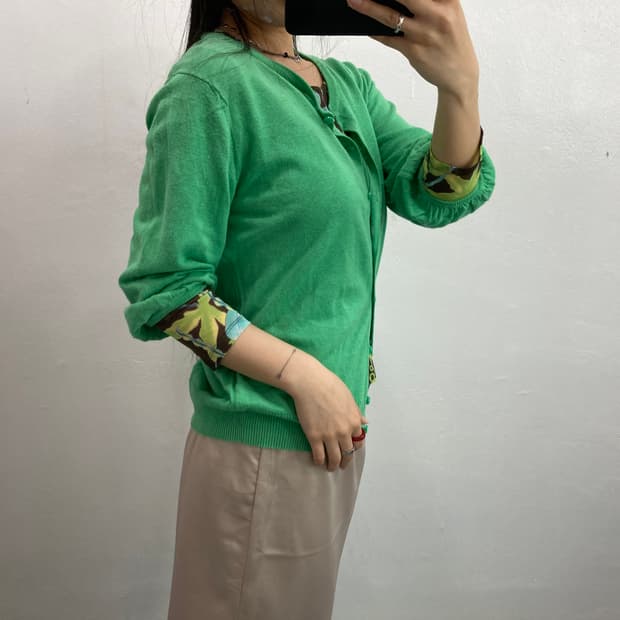 그린 레이스 7부 가디건
