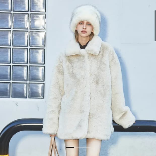 아노에틱 anc eco fur jacket ivory