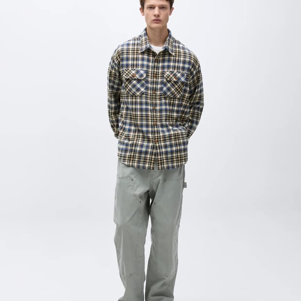 카키스 Brushed Plaid Shirt Royal Blue 3
