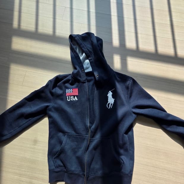 폴로 성조기 후드집업