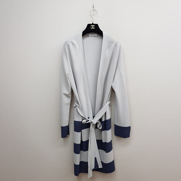 MaxMara 막스마라 스트라이프 벨티드 니트 롱 가디건 XL사이즈