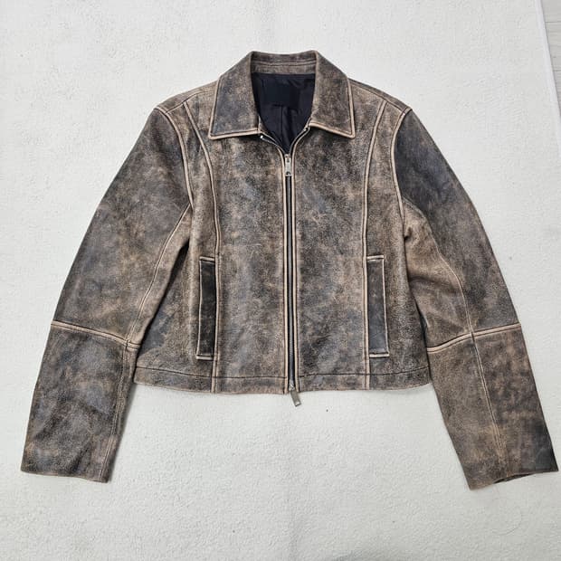 스튜디오 테이블 양가죽 워싱 레더자켓