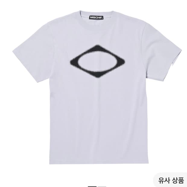(L) 미스치프 롬버스 블러 티셔츠 라이트 블루 그레이