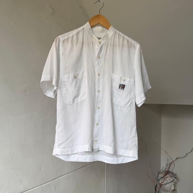 미쏘니 MISSONI 리넨 차이나카라 셔츠