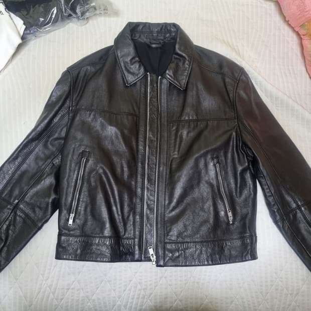 자라 박시핏 크롭 레더자켓 40