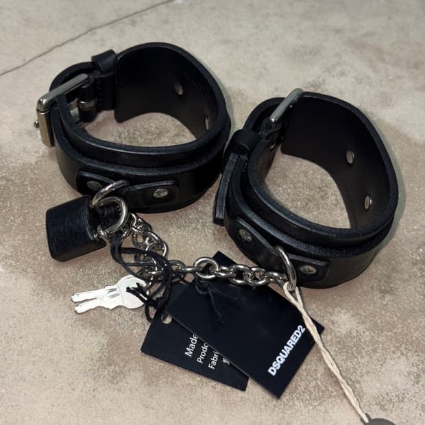 AW14 Dsquared2 Bondage Leather Bracelet