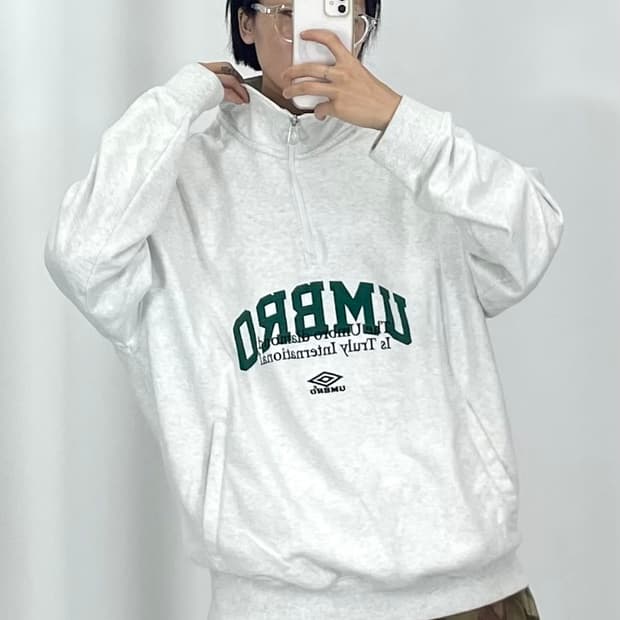 [2XL]엄브로 하프집업 맨투맨