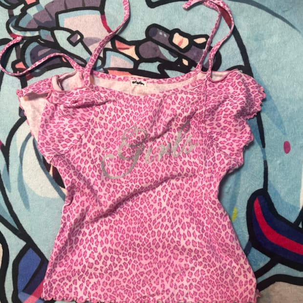 갸루 핑크 호피 반팔