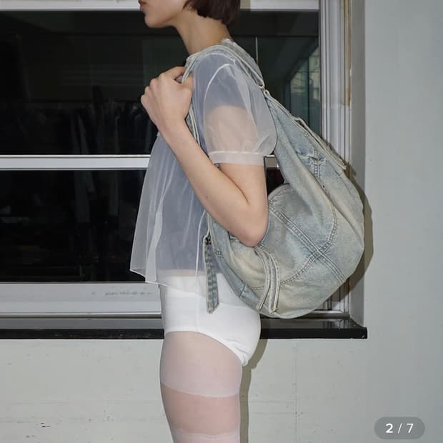 SCULPTOR 워싱 데님 더플백 워싱블루