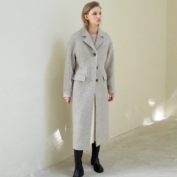 폴앤앨리스(P/A) 체크 울코트 55-66 새상품