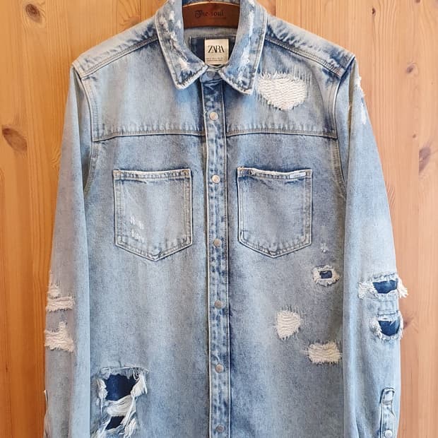 90/66.ZARA 빈티지 데님셔츠(공용)