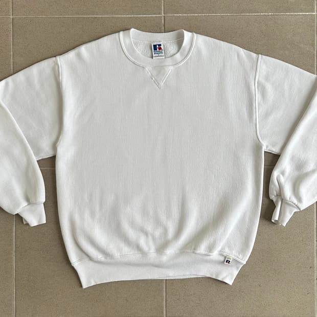 90s 빈티지 러셀 스웻셔츠 화이트 L USA