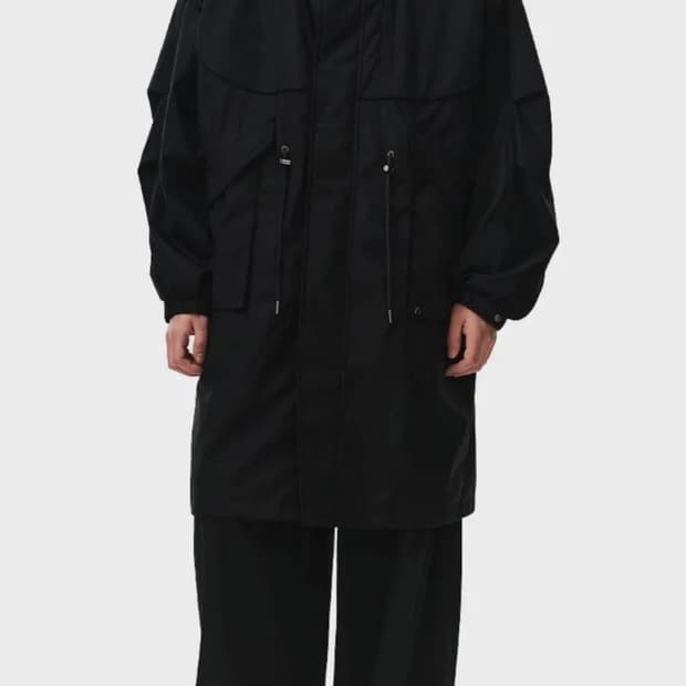 송지오 피쉬테일 롱 야상 블랙 새상품급 판매 