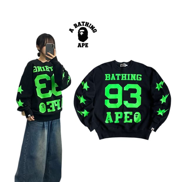 베이프 스타 사이드라인 맨투맨