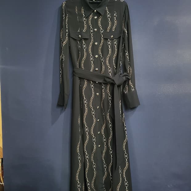 마시모두띠 체인 패턴 벨트 원피스