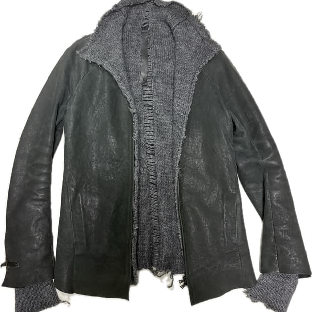 Isaac sellam knit leather jacket