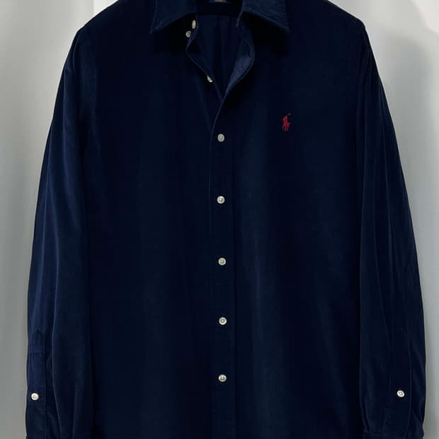 폴로 랄프로렌 로얄네이비 마이크로 코듀로이 버튼다운 셔츠