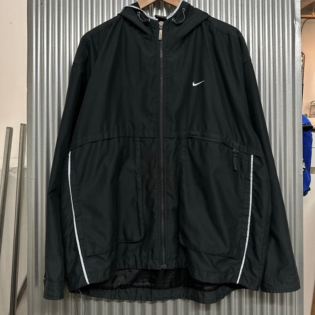 [XL / 105] 나이키 (NIKE) 블랙 후드 바람막이 자켓