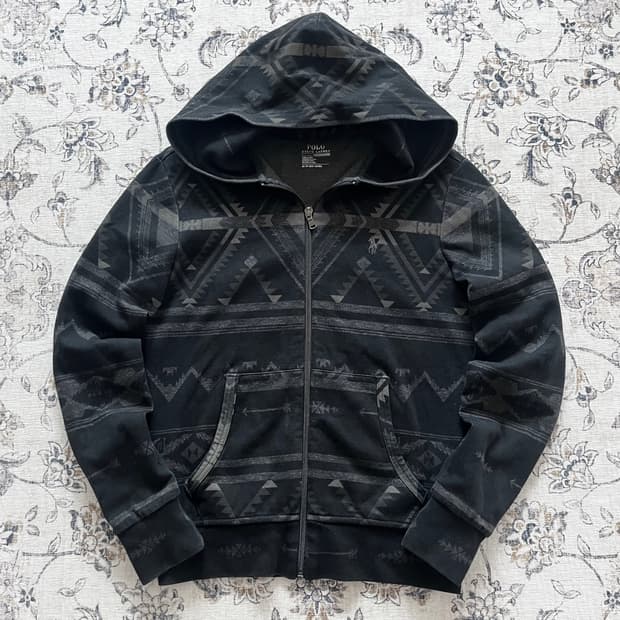 폴로 에스닉 나바호 패턴 후드집업