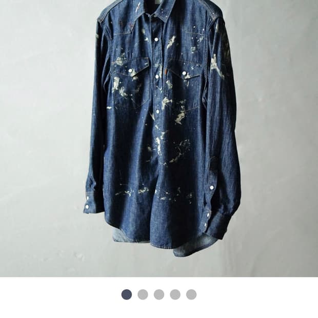 [3] 헤릴 페인팅 웨스턴 데님 셔츠