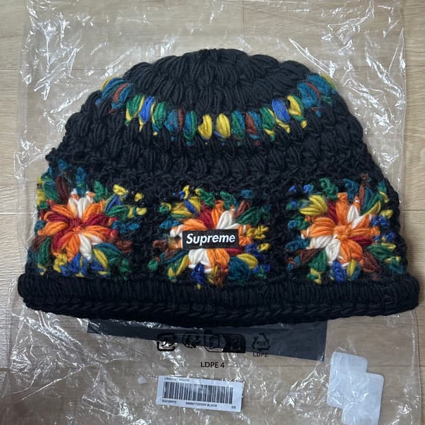 [OS]25ss 슈프림 크로셰 비니 블랙