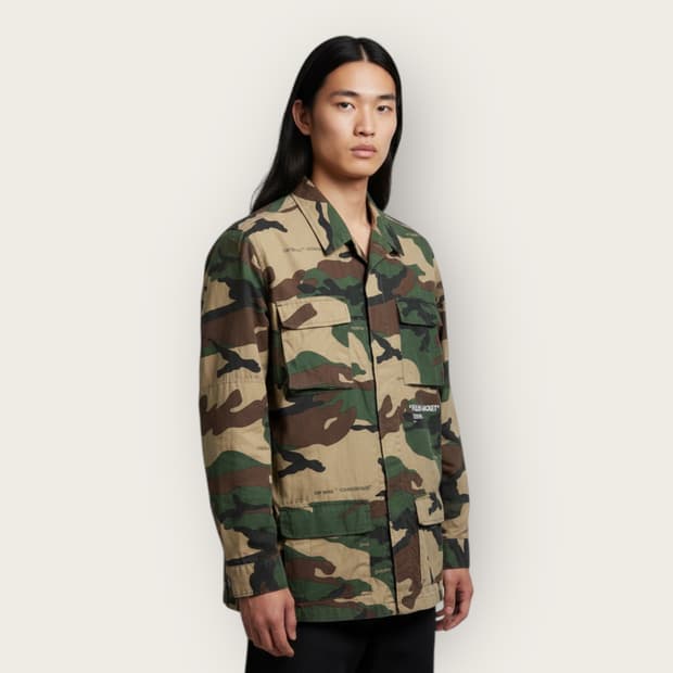M/ 오프화이트 카모플라주 필드 자켓
