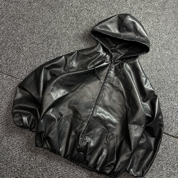 빈티지 아카이브 비건레더 후디 점퍼 자켓 2198