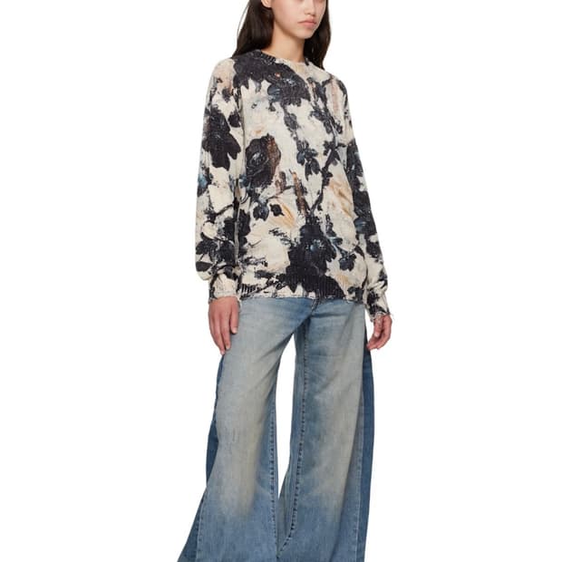 R13 25FW 플라워 보이프렌드 니트 XS